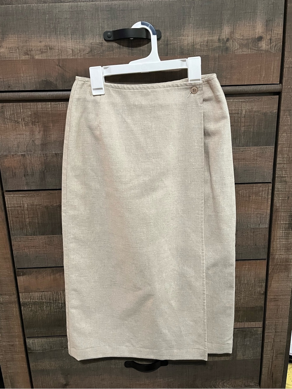 Liz Claiborne Linen Beige Wrap Skirt
